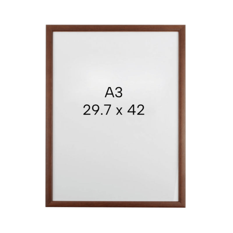 Picture frame brown wood 29.7 x 42 cm - Image 2