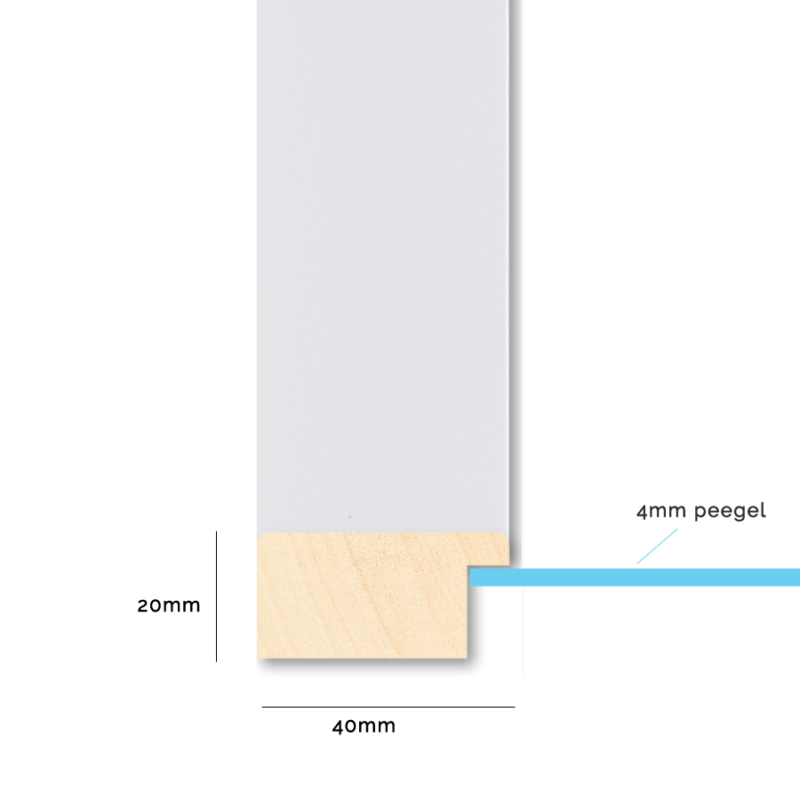 Peegel 4cm laia valge puitraamiga, 4020-3 - Image 2